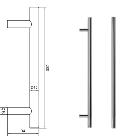 プレステージラウンドブラッシュステンレススチールハンドル