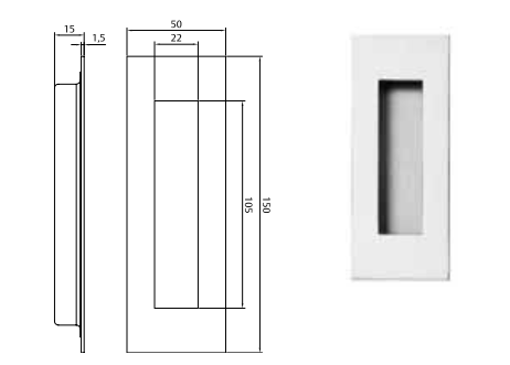 ゲインズボロー フラッシュプル ステンレススチール 